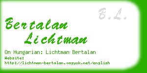 bertalan lichtman business card